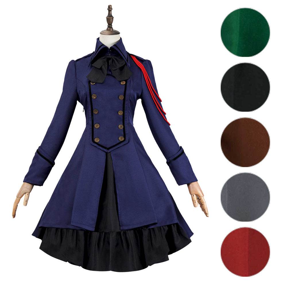 Medieval cos Renaissance gothic dress Retro bow ruffled punk cosplay skirt - Azufun