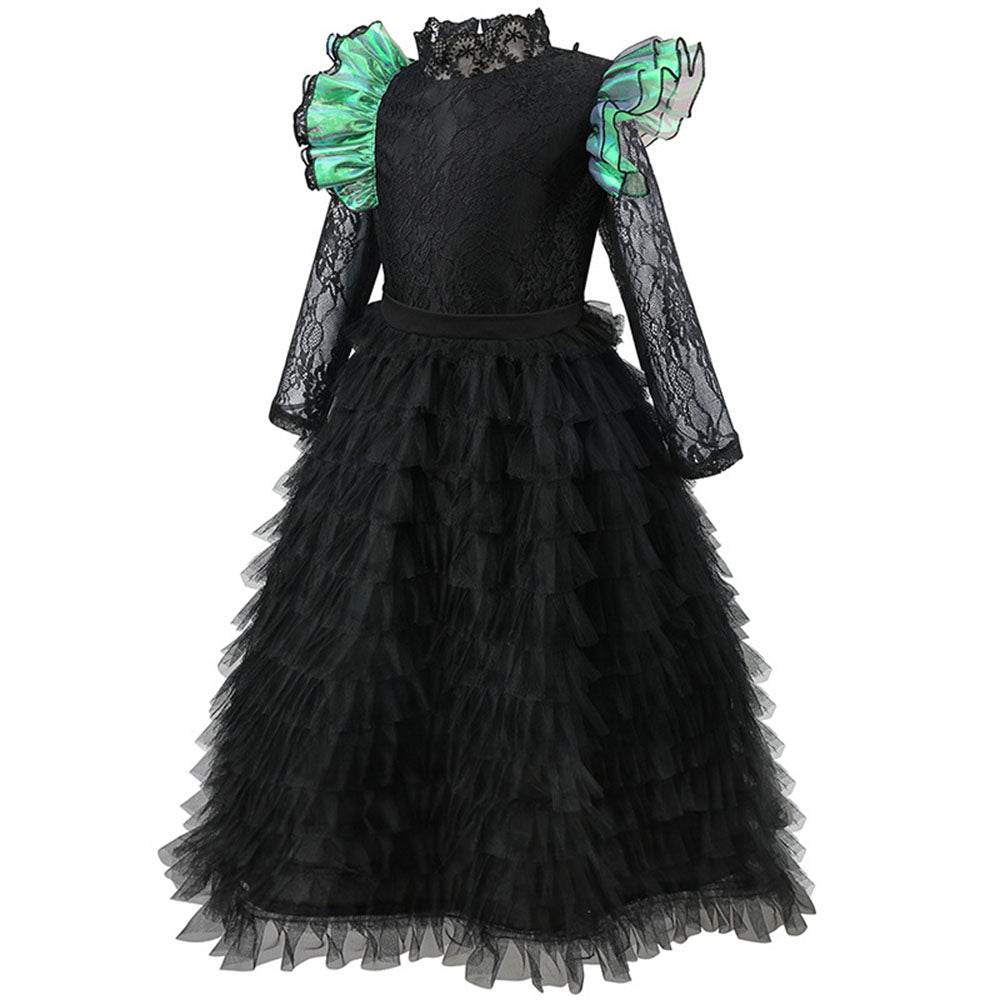 Wicked Black lace dress Halloween holiday party dress - Azufun