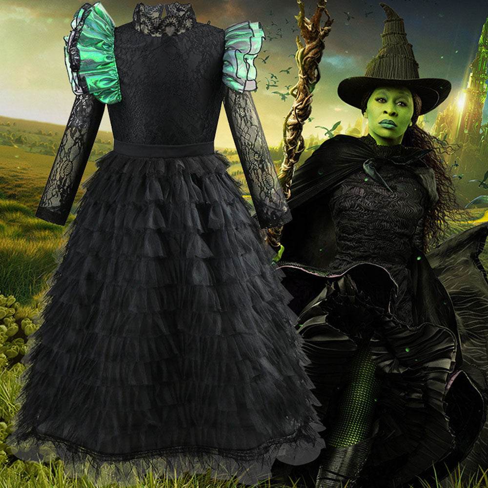 Wicked Black lace dress Halloween holiday party dress - Azufun