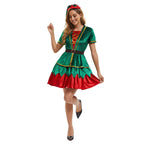 Green Christmas Party dress Costume adult couple stage costume - Azufun