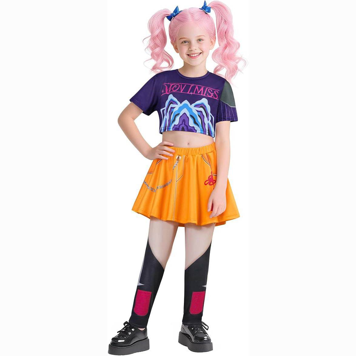 Movie KPop Demon Hunters Rumi Mira Zoey Cosplay Costume Dress Kids Girl Halloween - Azufun