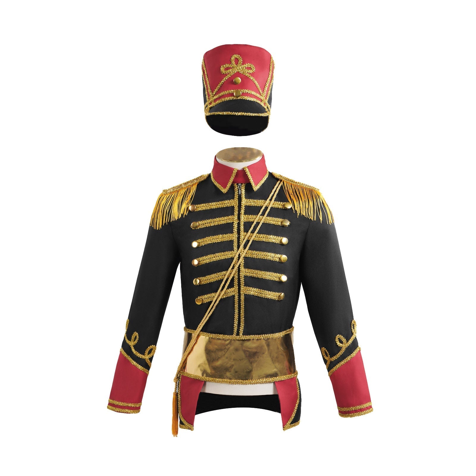 British Hussar Tunic Royal Prince Tailcoat Drummer Parade Costume Jacket Men Halloween - Azufun