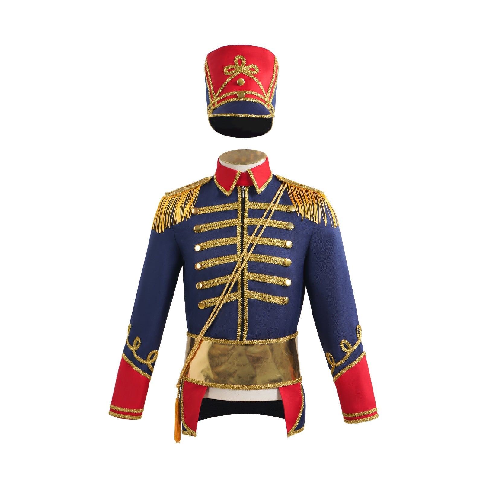 British Hussar Tunic Royal Prince Tailcoat Drummer Parade Costume Jacket Men Halloween - Azufun