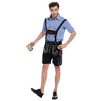 Men German Oktoberfest Outfit Beer Waiter Halloween Costume - Azufun