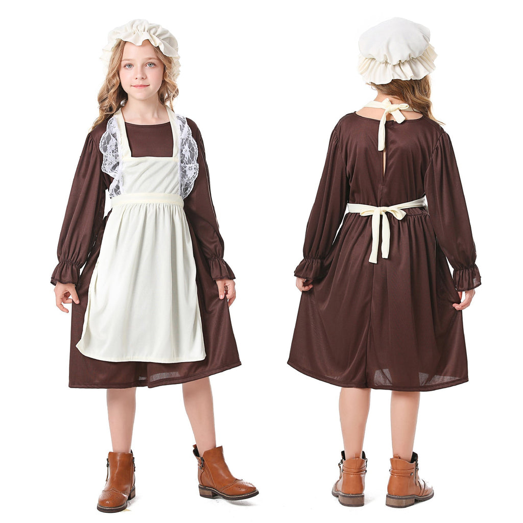 Medieval Costume For Children: European Colonial Poor Man Grandma Costume - Azufun