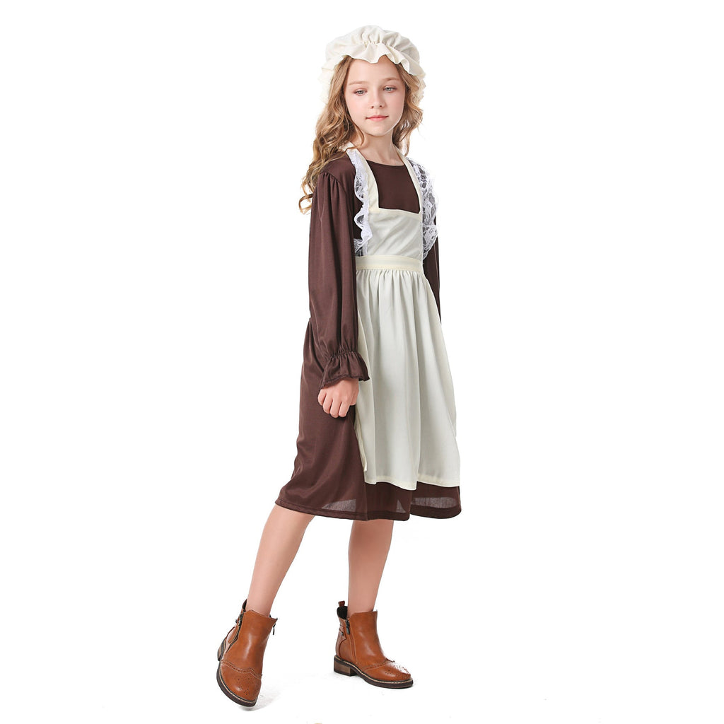 Medieval Costume For Children: European Colonial Poor Man Grandma Costume - Azufun