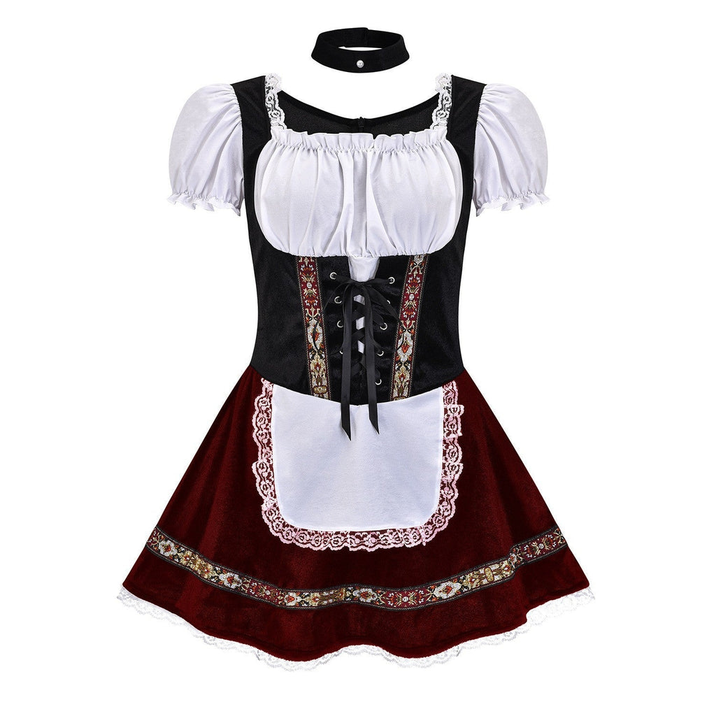 Oktoberfest Costume Women German Bavarian Beer Girl Dirndl Dress Carnival Halloween - Azufun