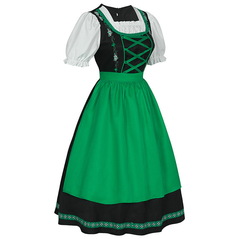 German Oktoberfest Bavarian Nation Costume Overalls Set Halloween Carnival Outfit - Azufun