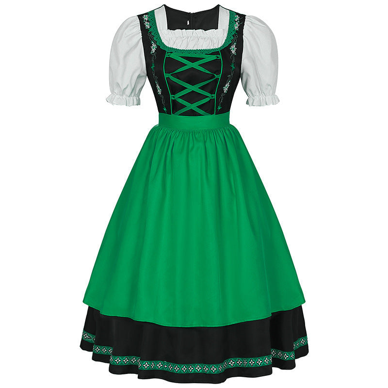 German Oktoberfest Bavarian Nation Costume Overalls Set Halloween Carnival Outfit - Azufun