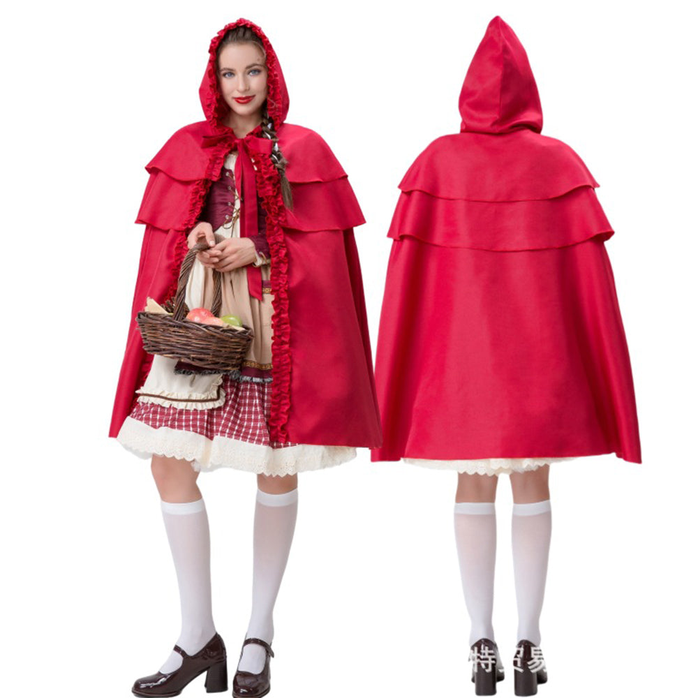Little Red Riding Hood Halloween Dress Costume Maid Stage Suit - Azufun