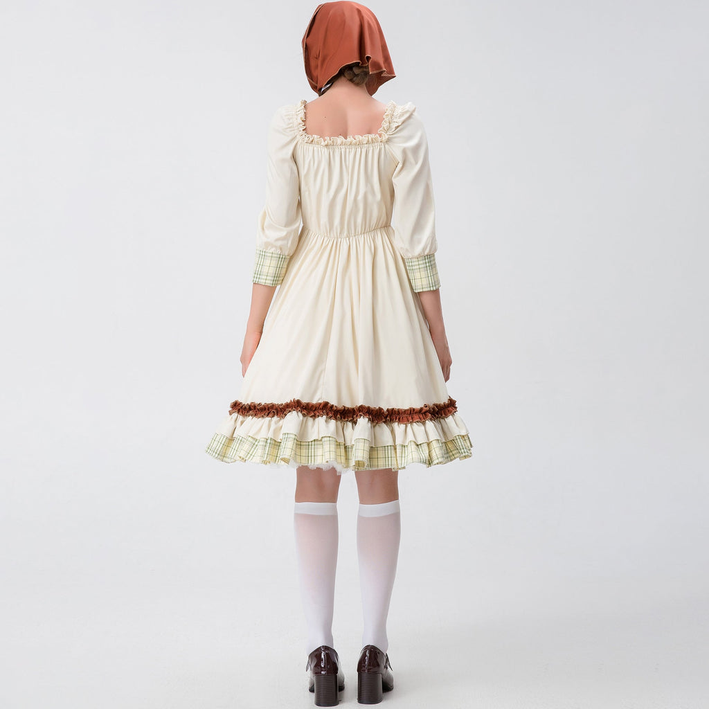 Little Red Riding Hood Halloween Dress Costume Maid Stage Suit - Azufun