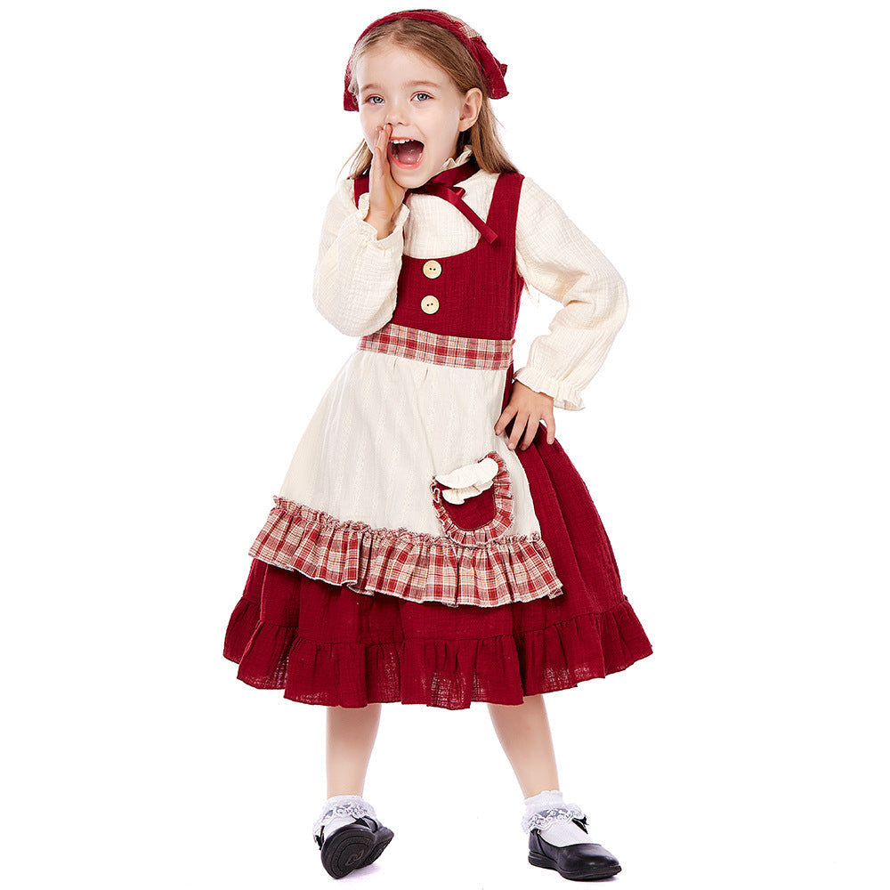 Kids The Little Match Girl Maid Oktoberfest Costume Dress Halloween - Azufun