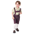Boy Oktoberfest Costume Set Overalls with plaid shirt socks Halloween - Azufun