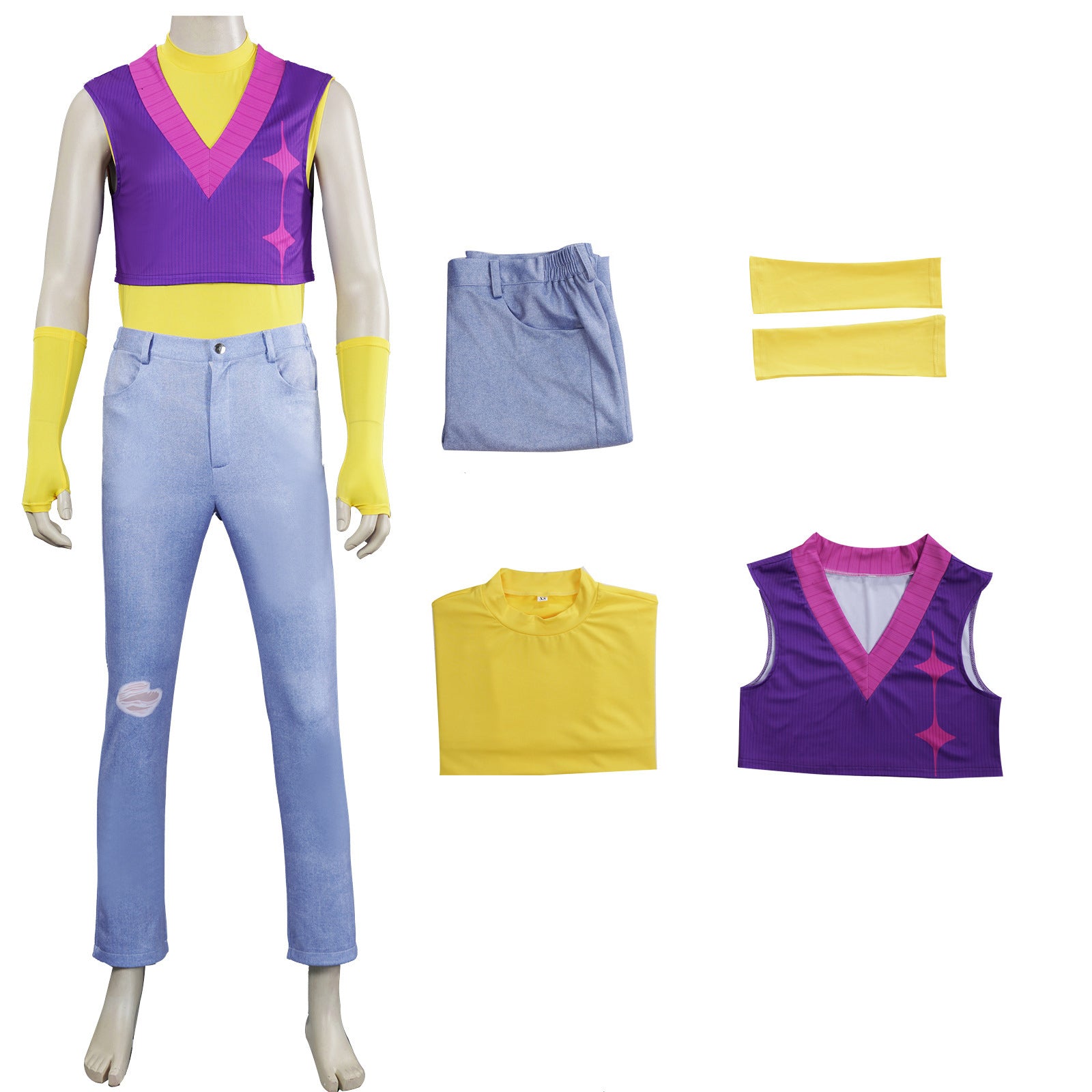 KPop Demon Hunters Mystery Soda Cosplay Costume Pop Purple Top Pants Set - Azufun