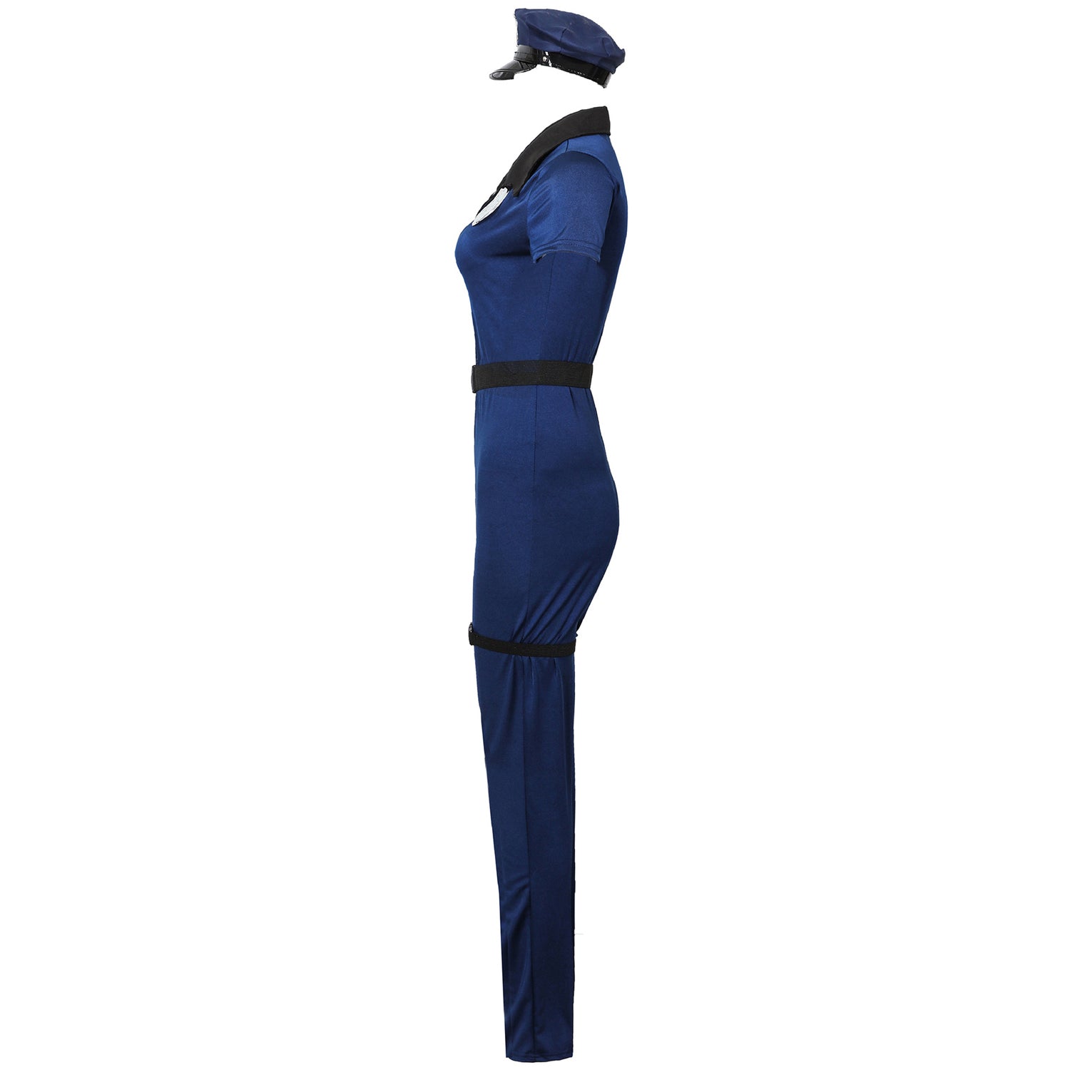 Women Cop Police Costume With Hat Halloween M to XL - Azufun