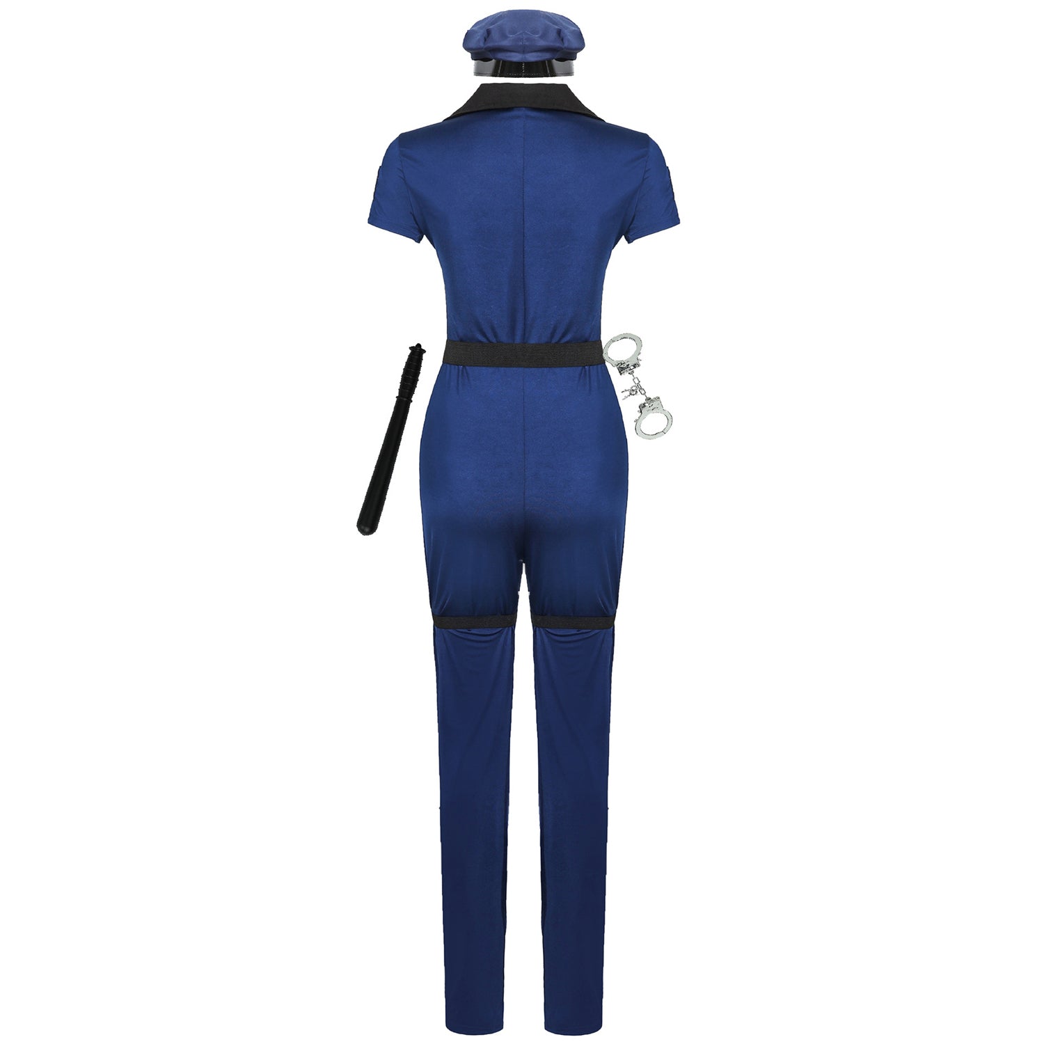 Women Cop Police Costume With Hat Halloween M to XL - Azufun