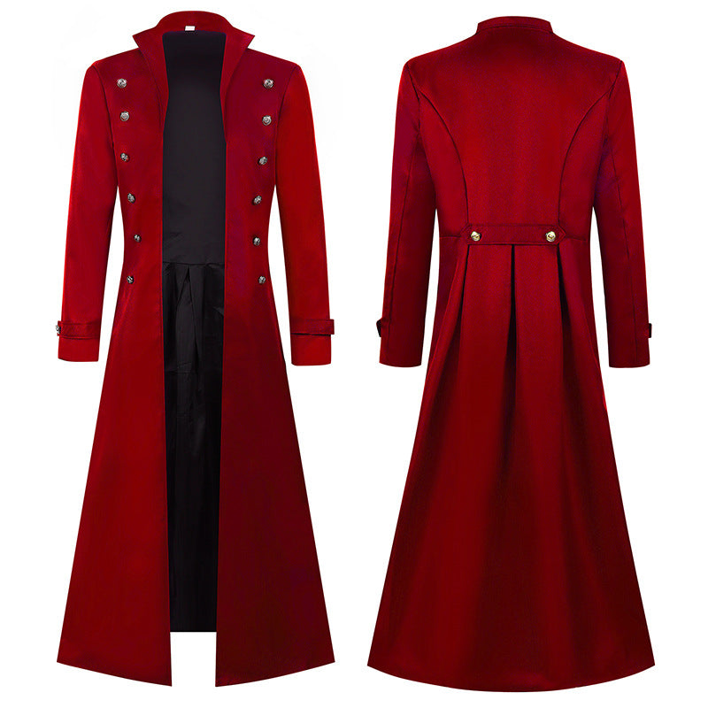 Medieval Steampunk Retro Gothic Costume Coat Trench Coat Victorian Uniform - Azufun