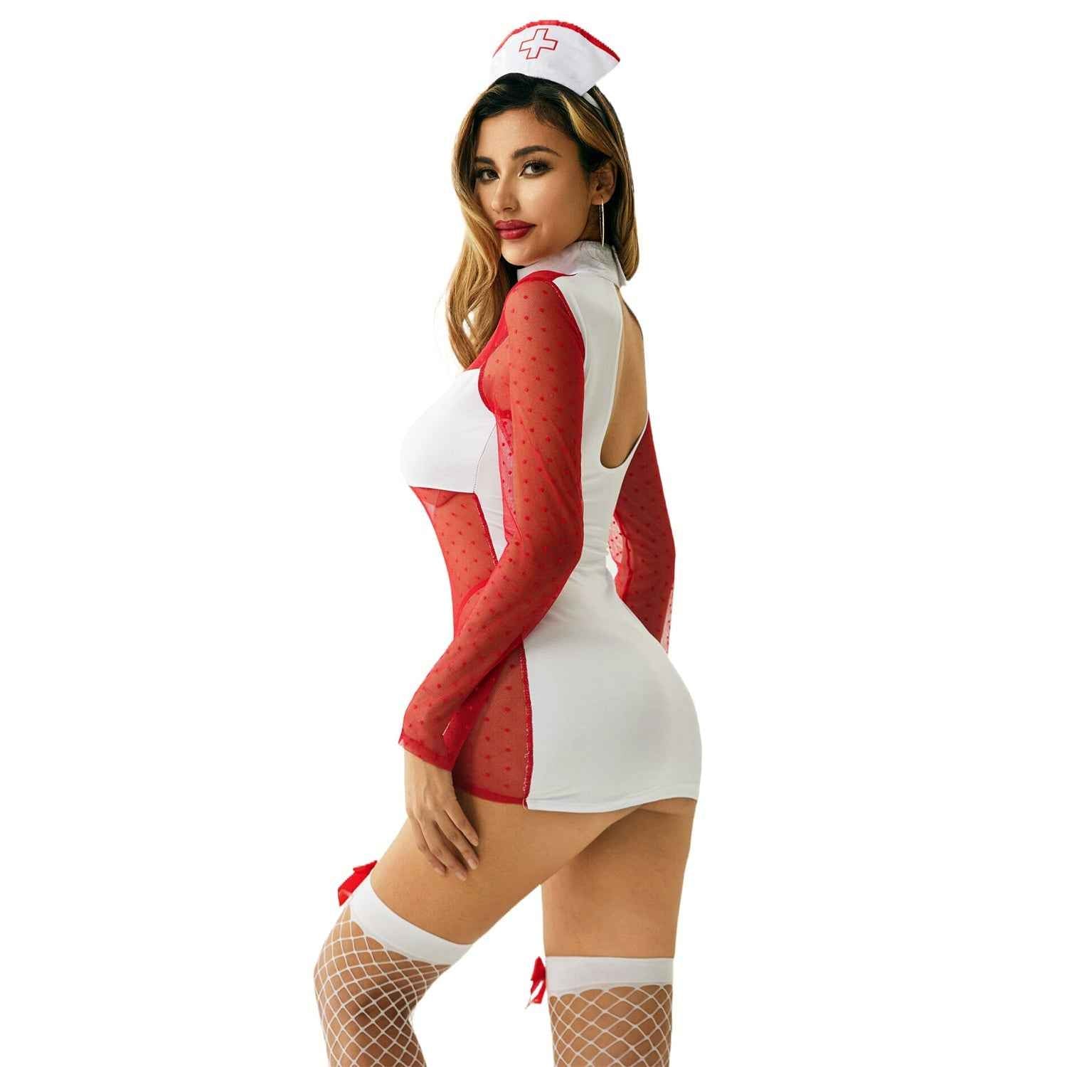 Nurse Lace Dress Uniform Costume for Women