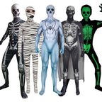 Skull Skeleton Jumpsuit Outfits Cosplay Costume Party For Kids