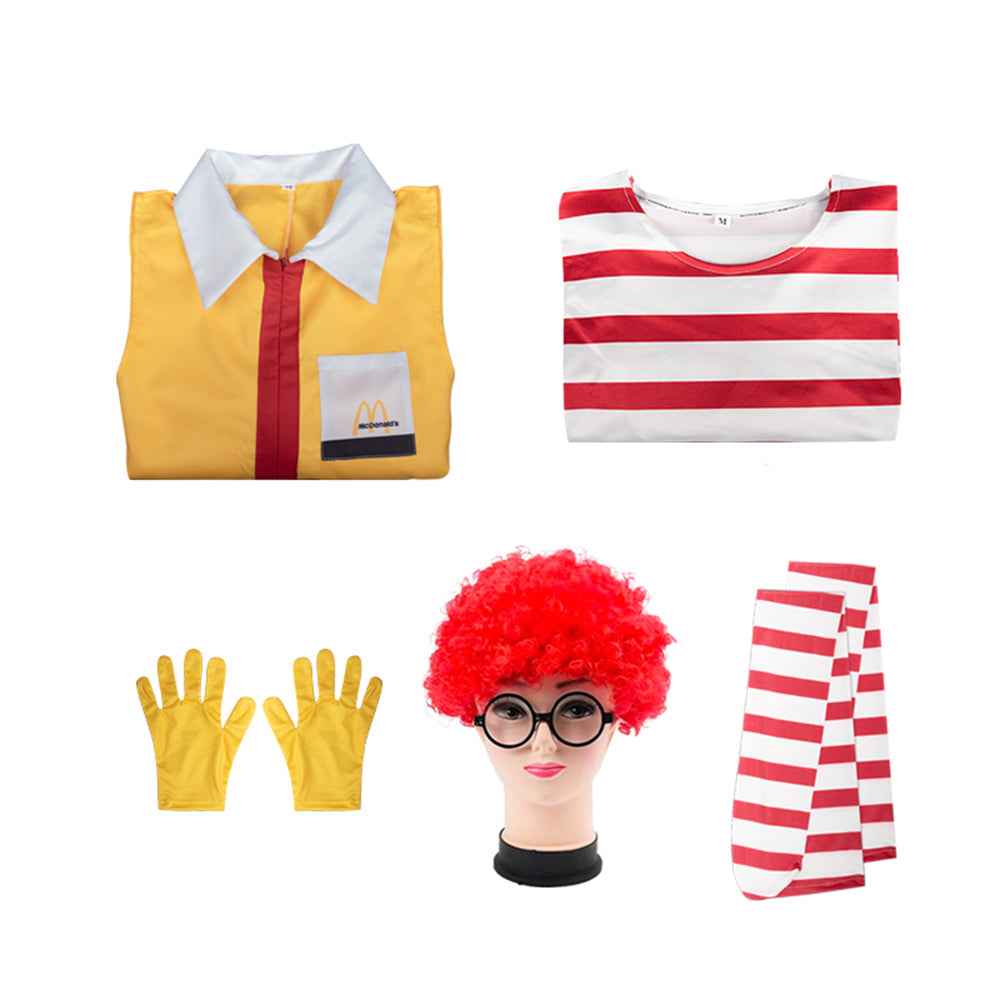 McDonald's Ronald Funny Cosplay Costume Adult Kids Halloween