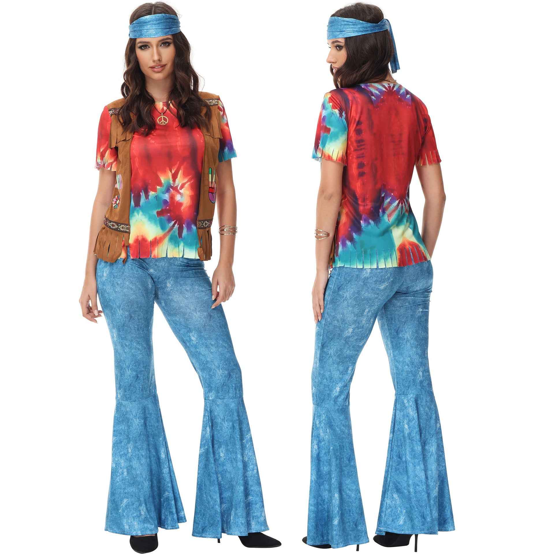 Adult Party Costume 70s 80s Disco Hippie Costume
