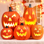 Light-Up Pumpkin Lantern Halloween Scene Decorations Fabric Items