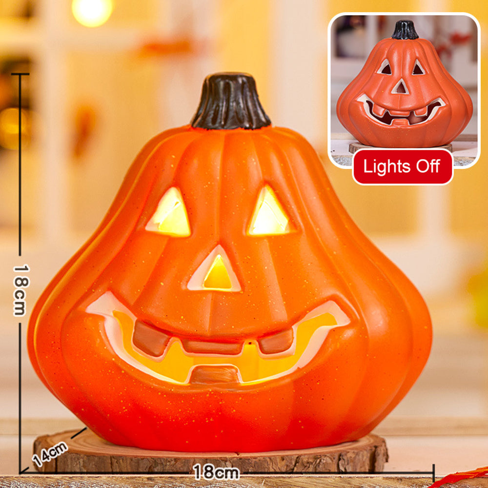 Light-Up Pumpkin Lantern Halloween Scene Decorations Fabric Items