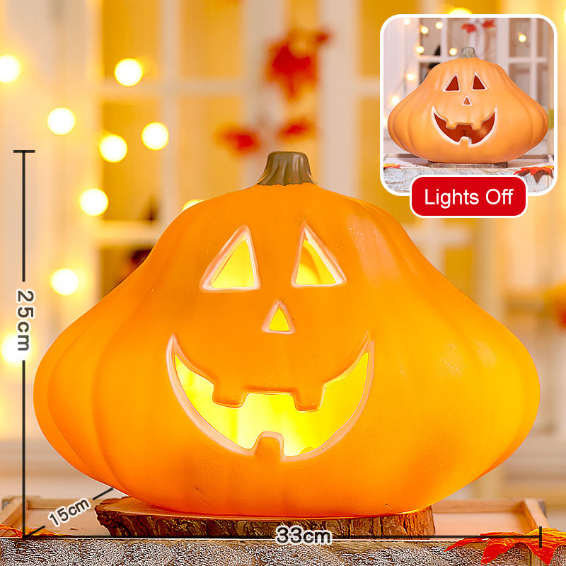 Light-Up Pumpkin Lantern Halloween Scene Decorations Fabric Items