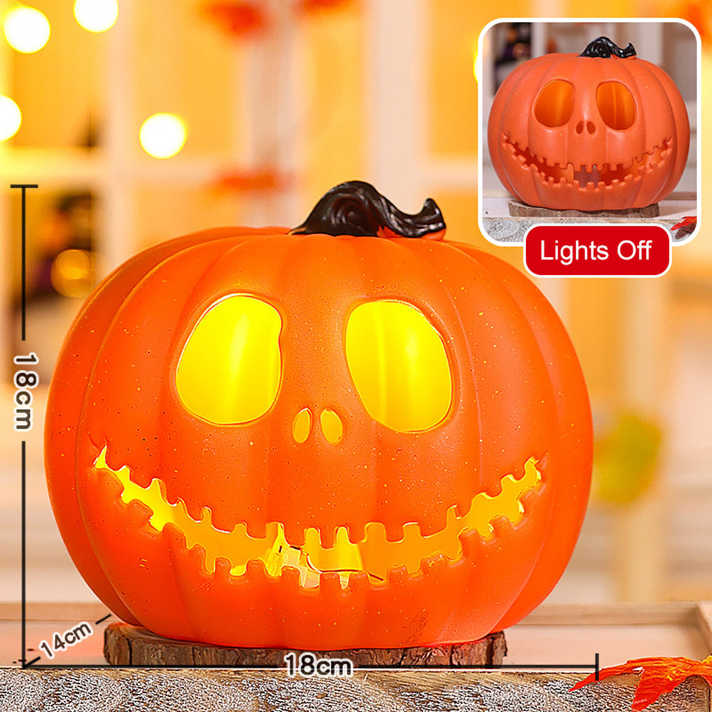 Light-Up Pumpkin Lantern Halloween Scene Decorations Fabric Items