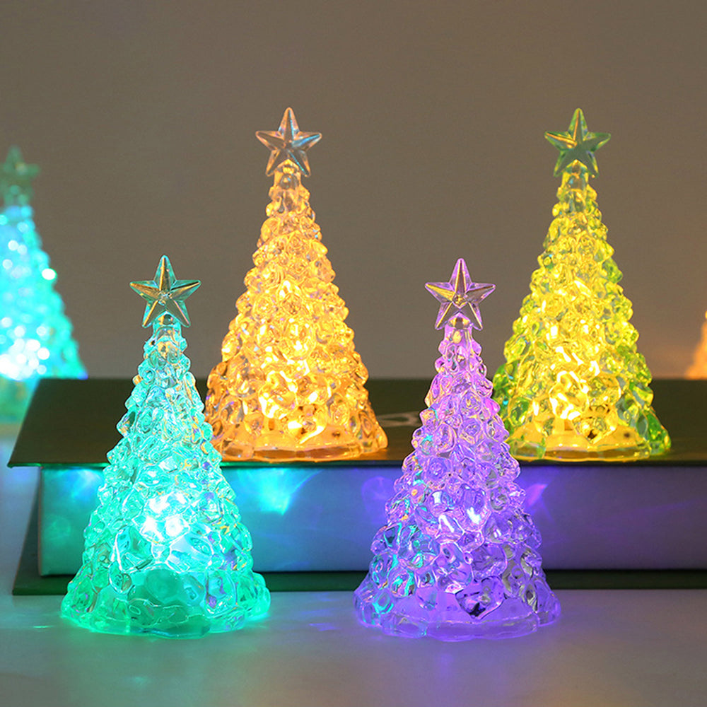 LED Christmas Tree Lights Christmas Table Ornaments Crystal Chandeliers