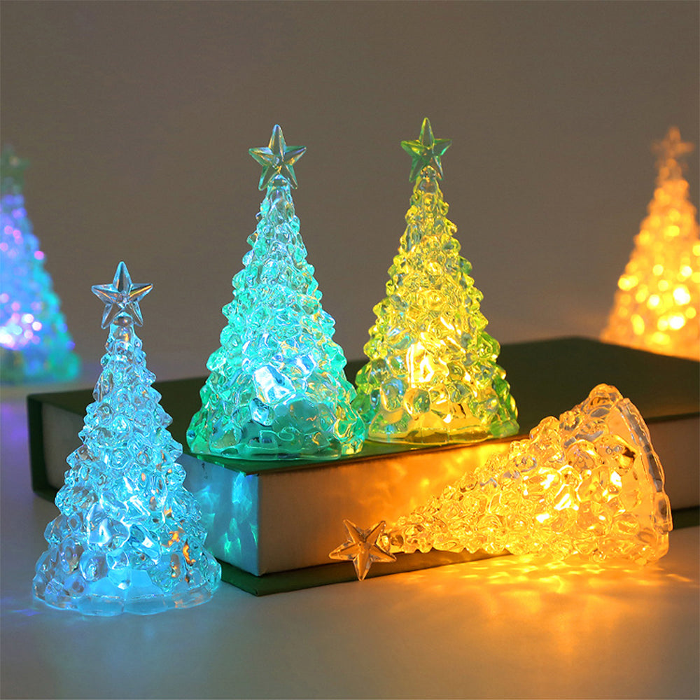 LED Christmas Tree Lights Christmas Table Ornaments Crystal Chandeliers