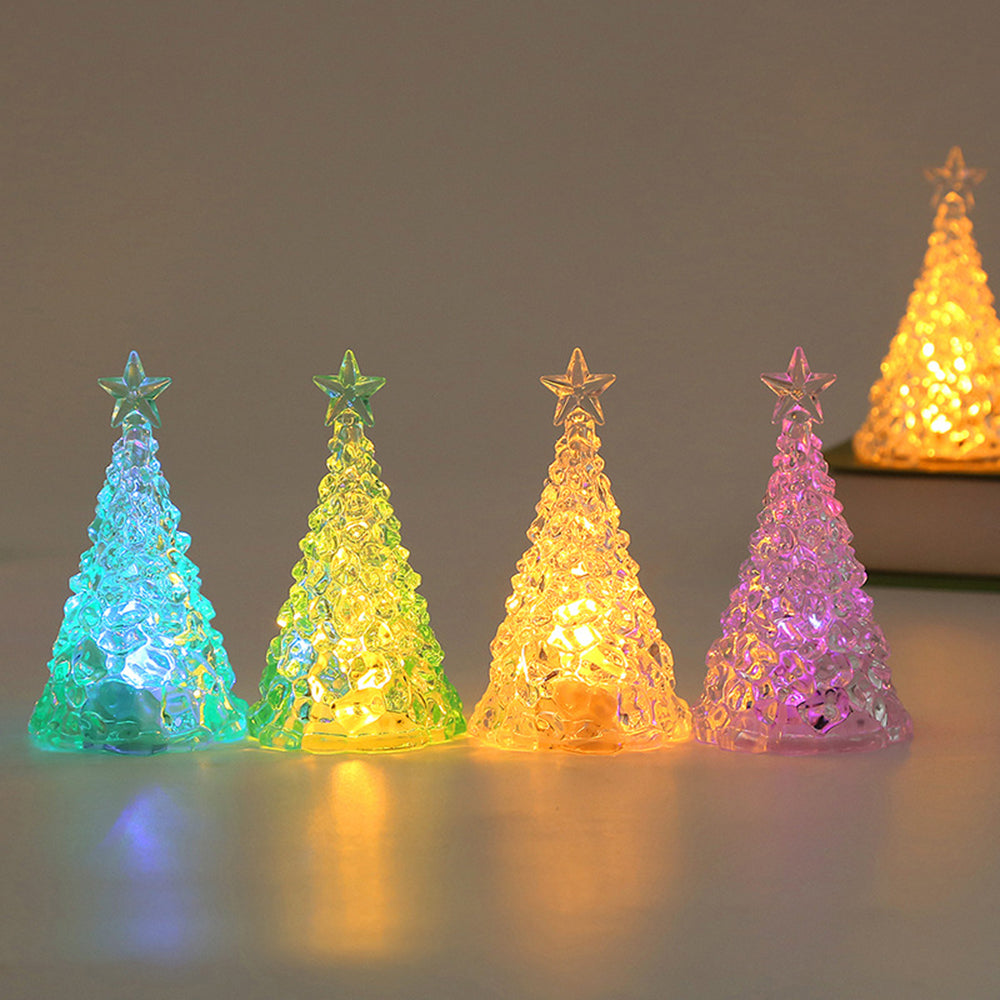 LED Christmas Tree Lights Christmas Table Ornaments Crystal Chandeliers