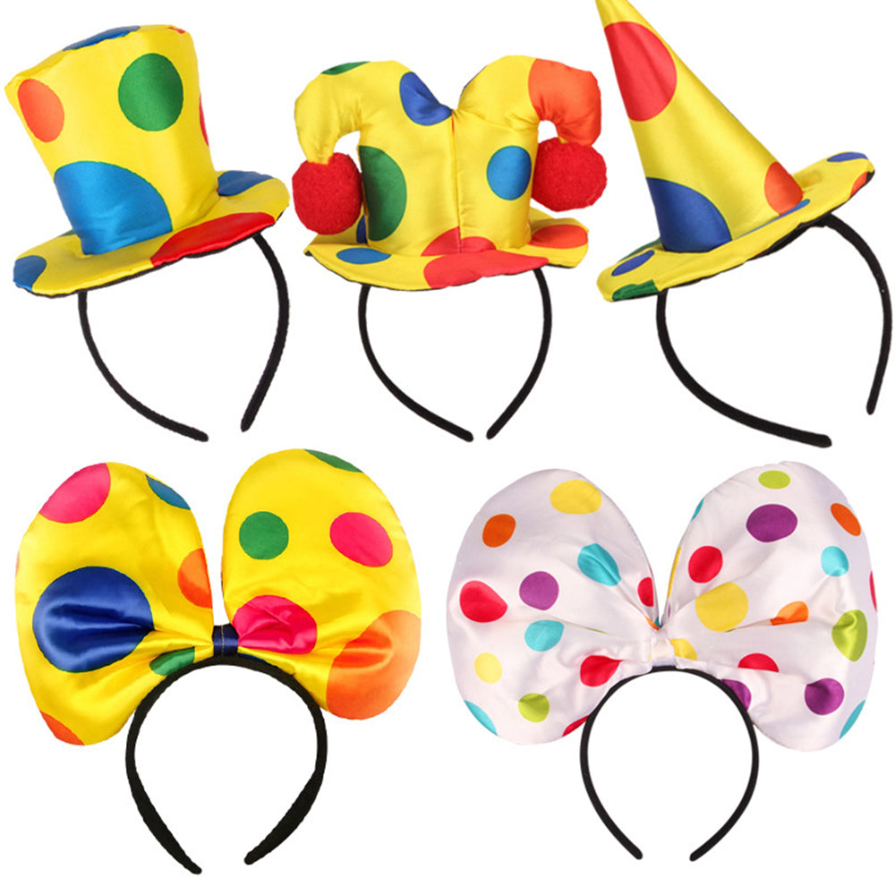 Clown Headband Cosplay Costume Headpiece Clown Costume Three-Piece Set