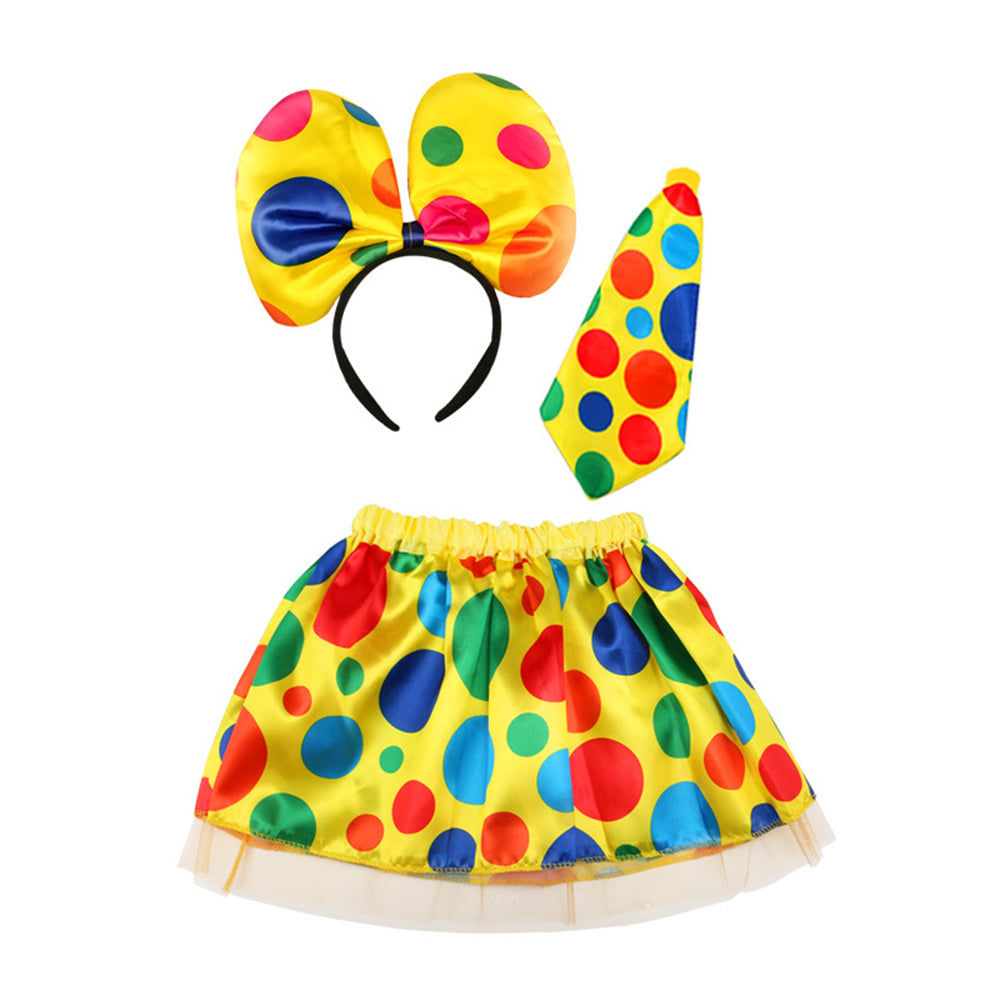 Clown Headband Cosplay Costume Headpiece Clown Costume Three-Piece Set