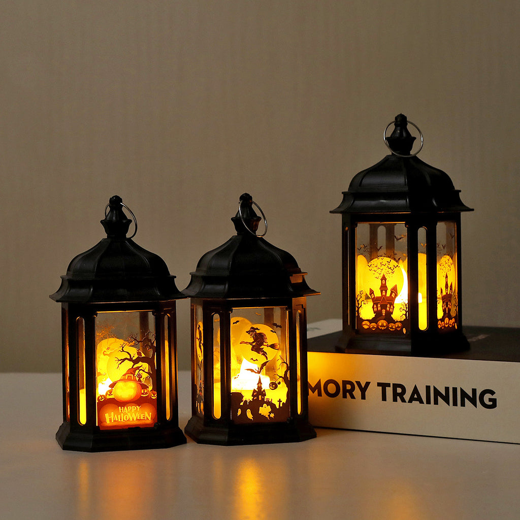 Portable Lantern Halloween Decorations LED Wind Lantern Ornaments