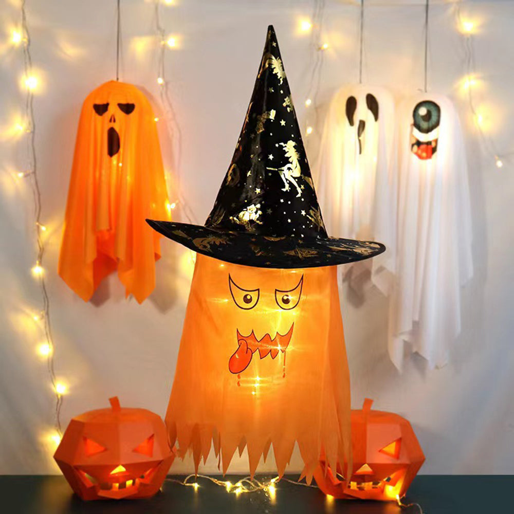 Halloween Decor Hanging Hat Band LED Light Veil Hat