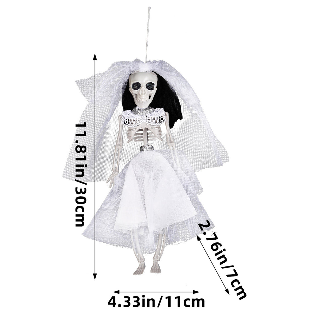 Halloween Skeleton Bride and Groom Ornaments for Party Decorations