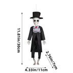 Halloween Skeleton Bride and Groom Ornaments for Party Decorations