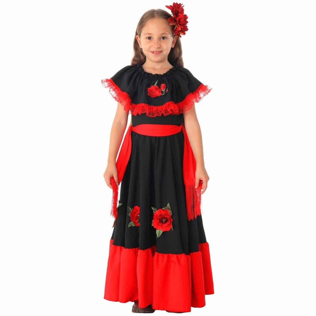 Halloween Day of the Dead Costume Spanish Traditional Cosplay For Children