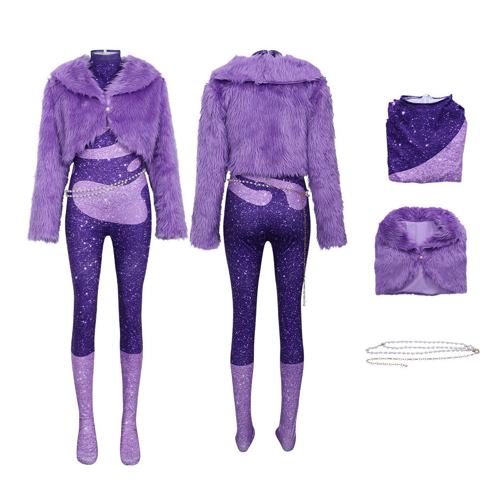 Zootopia 2 Gazelle Superstar Costume Purple Jumpsuit Cosplay Carnival Suit