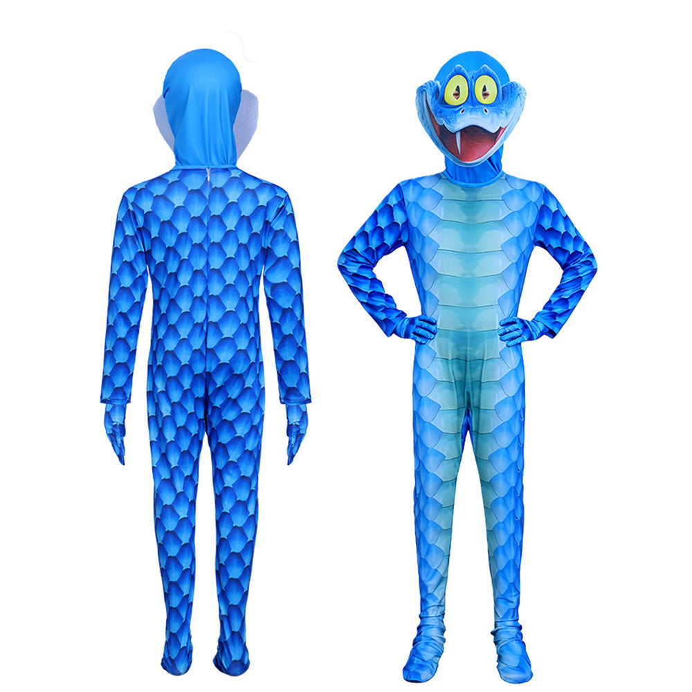 Zootopia 2 Gary Kids Costume Blue Scale Jumpsuit with Hood Cosplay Carnival