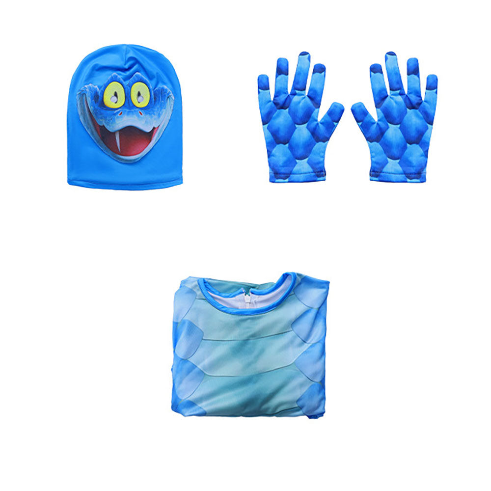Zootopia 2 Gary Kids Costume Blue Scale Jumpsuit with Hood Cosplay Carnival