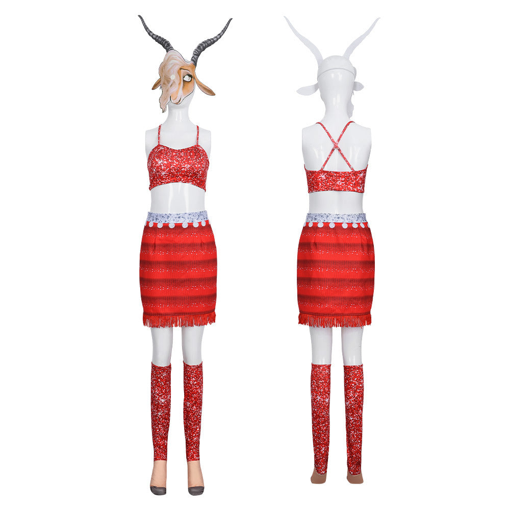 Gazelle Zootopia 2 Red Cosplay Costume Carnival Suit