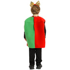 Christmas Present Costume Kids Gold Ribbon Gift Box Costume Vest