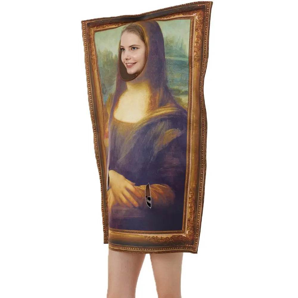 Spoof Murals Mona Lisa Artist Costume Funny Novelty Halloween - Azufun