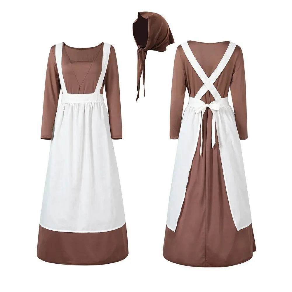 Adult Female French Manor Maid Costume Retro Halloween Dress - Azufun