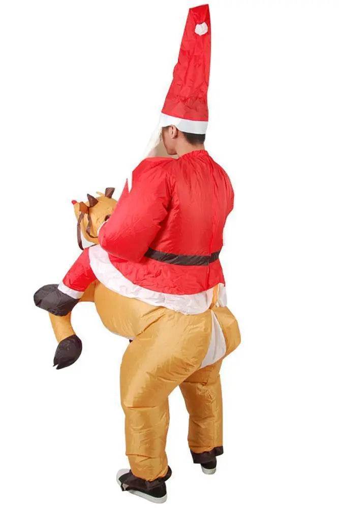 Adult Inflatable Halloween Santa Claus Cosplay Costume Suit - Azufun