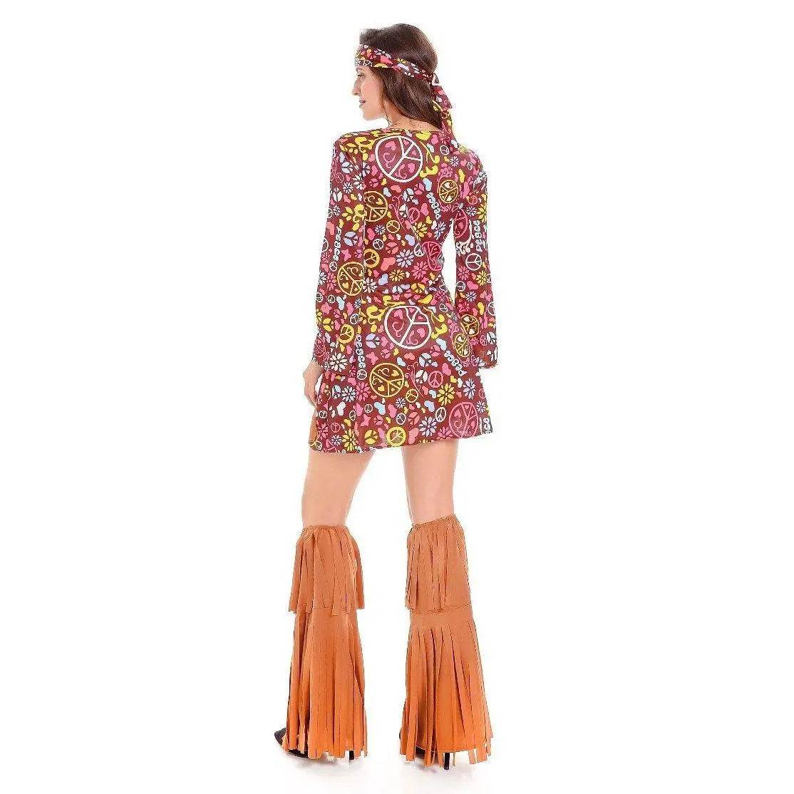 Adult Peace and Love Hippie Costume Party Halloween Women's Tassel - Azufun