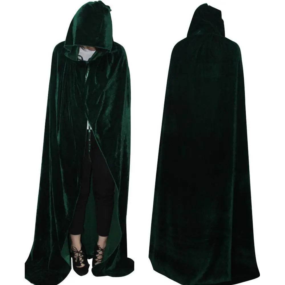 Adult Unisex Hooded Robe Long Cloak Cape Halloween Costume - Azufun