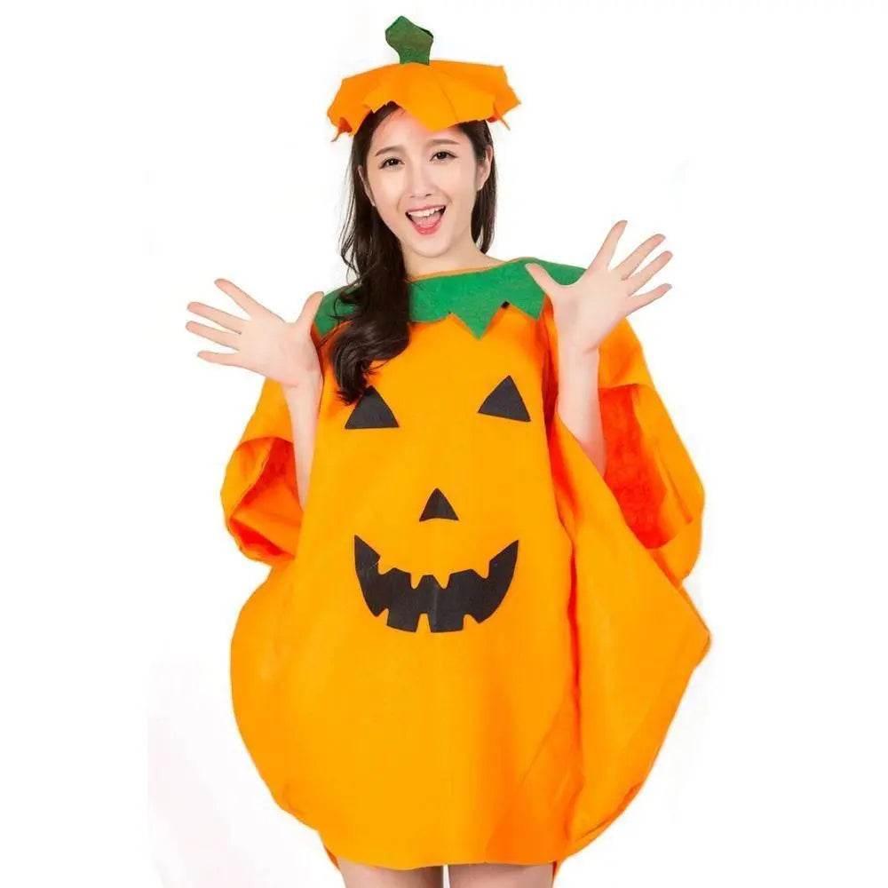 Adult Women Men Pumpkin Halloween Costume Party Wear - Azufun